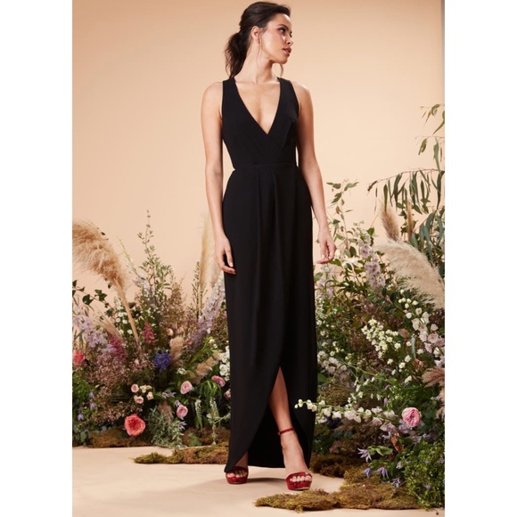 Dress the Population Dresses & Skirts - Dress The Population | NWT Ariel Racerback Faux Wrap Crepe Gown